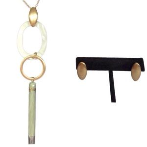 Viola Geometric Tassel Necklace/Earring Set (NWT)